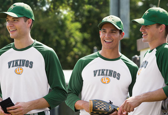 Baseball team in custom uniforms